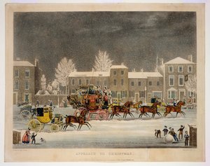 De Nadering van Kerstmis, gegraveerd door George Hunt