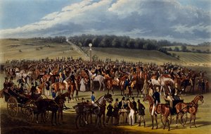 De Wedkantoor, prent gemaakt door Charles Hunt, 1836