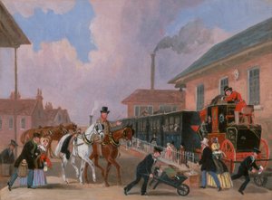 De Louth-London Royal Mail Reizend per Trein van Peterborough East, Northamptonshire door James Pollard