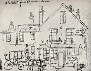 De Oude Witte Leeuw, Edgware Road, ca. 1821 door James Pollard