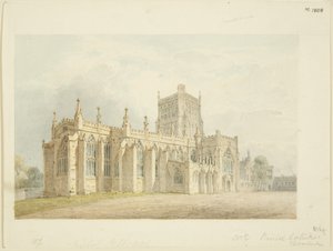 Noordoostaanzicht van de kathedraal van Bristol, ca. 1830 door James R. Thompson