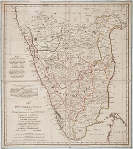 Het Schiereiland van India van de Kistnah Rivier tot Kaap Comorin