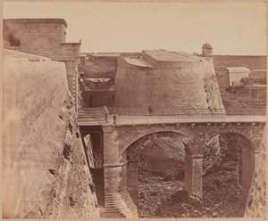 Brug bij de Porta Reale, Malta, circa 1856