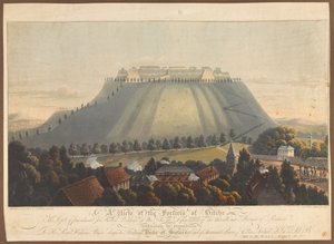 Een uitzicht op het fort van Bitche. Een strafdepot voor Britse krijgsgevangenen, 1799 door James Rouse