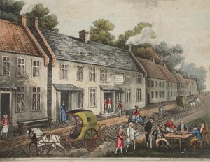Hoofdkwartier van de hertog van Wellington, in het dorp Waterloo door James Rouse