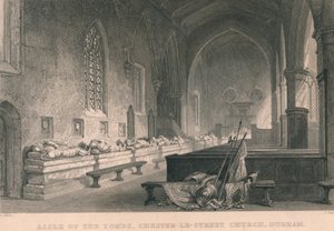 Zijbeuk van de graven, Chester-Le-Street Kerk, Durham, 1834 door James Sands