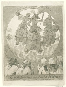 Spotprent op de Franse invasie, 1795