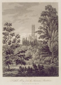 Fonthill Abbey vanaf de Amerikaanse plantage, uitgegeven door W. Clarke, New Bond Street, 1812