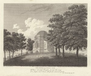 Robert Bloomfield, dichter: De Tempel in Euston Park (gravure)