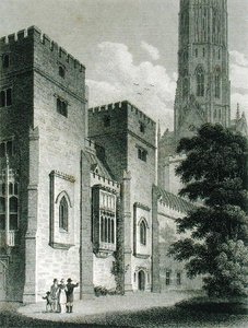 Zuid-oost Uitzicht op Fonthill Abdij, uitgegeven in 1812 (gravure)