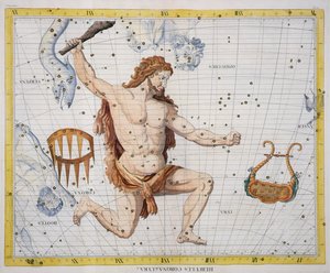 Constellatie van Hercules met Corona en Lyra, plaat 21 uit 