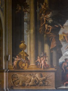 Detail van de Westmuur van de Beschilderde Hal