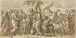 Lupercalia (recto), en Schetsen van Figuren (verso) door James Thornhill