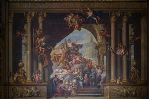 De westelijke muur van de Painted Hall, c.1707-27 door James Thornhill
