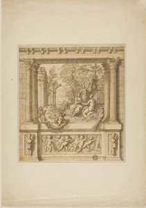 Muurschildering met Verhaal van Egeria & Numa Pompilius door James Thornhill