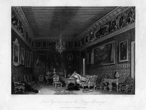 Kamer van Lord Byron in het Palazzo Mocenigo, Venetië, Italië, 19e eeuw door James Tibbitts Willmore