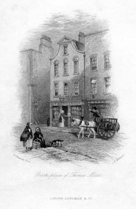 De geboorteplaats van Thomas Moore, Dublin, 19e eeuw door James Tibbitts Willmore
