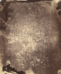 Boston vanuit een heteluchtballon, 1860s door James Wallace Black