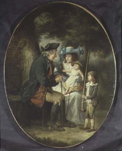 Familie in een landschap door James Ward