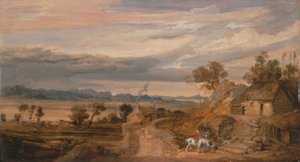 Landschap met Huisjes door James Ward