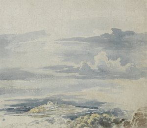 Landschap met een Kasteel op een Heuvel door James Ward