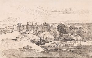 Lea Castle van boven de bossen, 1814 door James Ward