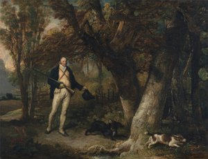 Portret van de Eerwaarde Thomas Levett en Favoriete Honden, Jacht op Houtduiven door James Ward