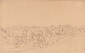 Studie voor het uitzicht op Cambridge vanaf Castle Hill door James Ward
