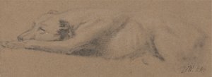 Studie van een slapende hond door James Ward