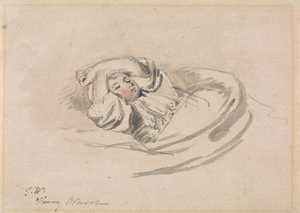 De zoon van de kunstenaar, Henry, in slaap door James Ward