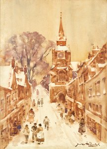 Winterstraat scène door James Watterston Herald