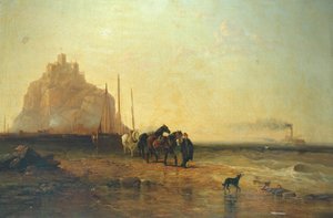 Avond bij St. Michaels Mount, 1855 door James Webb