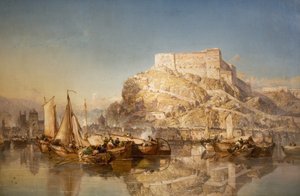 De Stad en Vesting van Huy aan de Maas door James Webb