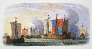 Slag bij Sluys, 1340 door James William Edmund Doyle
