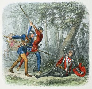 Dood van Warwick de Kingmaker, Slag bij Barnet, 1471, 1864 door James William Edmund Doyle
