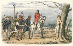 Edmund, koning van Oost-Anglia, gedood door de Denen, 9e eeuw 1864