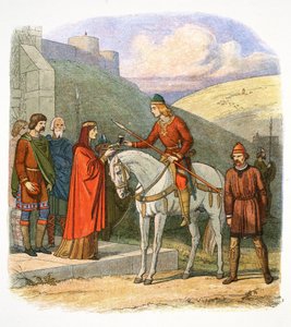 Edward de Martelaar aankomend in Corfe, Dorset, 978