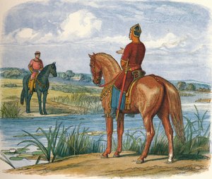 Henry en Stephen overleggen over de Theems door James William Edmund Doyle