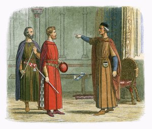 Koning Edward I bedreigt de lord marshal