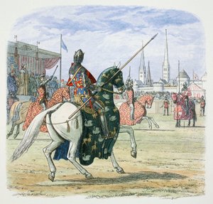 Koning Richard II stopt het duel tussen de Hertogen van Hereford en Norfolk, 1398 1864 door James William Edmund Doyle