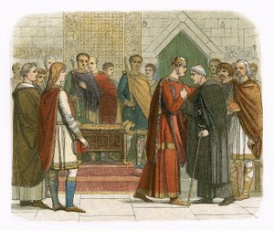 Koning Willem I brengt een bezoek aan de Engelse leiders door James William Edmund Doyle