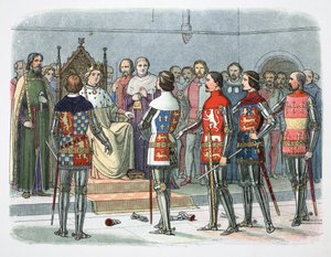 Adel voor Koning Richard II, Westminster, 1387, 1864 door James William Edmund Doyle