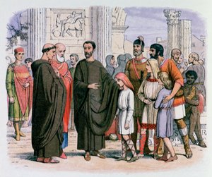 Paus Gregorius in Rome ziet blonde slaven, 19e eeuw door James William Edmund Doyle