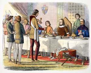 Prins Edward bedient John van Artois aan tafel na hem te hebben verslagen bij Poitiers, 1356 1864