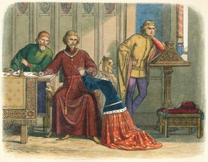 Koningin Anne pleit voor Sir Simon Burley, 1388 1864 door James William Edmund Doyle