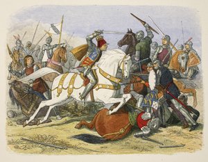 Richard III bij Bosworth Field, 22 augustus 1485, uit A Chronicle of England BC 55 to AD 1485, pub. Londen, 1863
