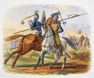 Robert the Bruce doodt Sir Henry Bohun, Slag bij Bannockburn, Schotland, 1314 door James William Edmund Doyle