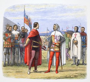 De Zwarte Prins dwingt een amnestie af van Pedro de Wrede, Spanje, 1367 1864 door James William Edmund Doyle