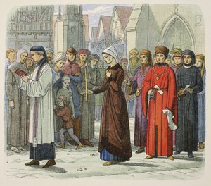 De hertogin van Gloucester doet boete door James William Edmund Doyle