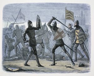 Het beleg van Calais, Frankrijk, 1346-1347, 1864 door James William Edmund Doyle